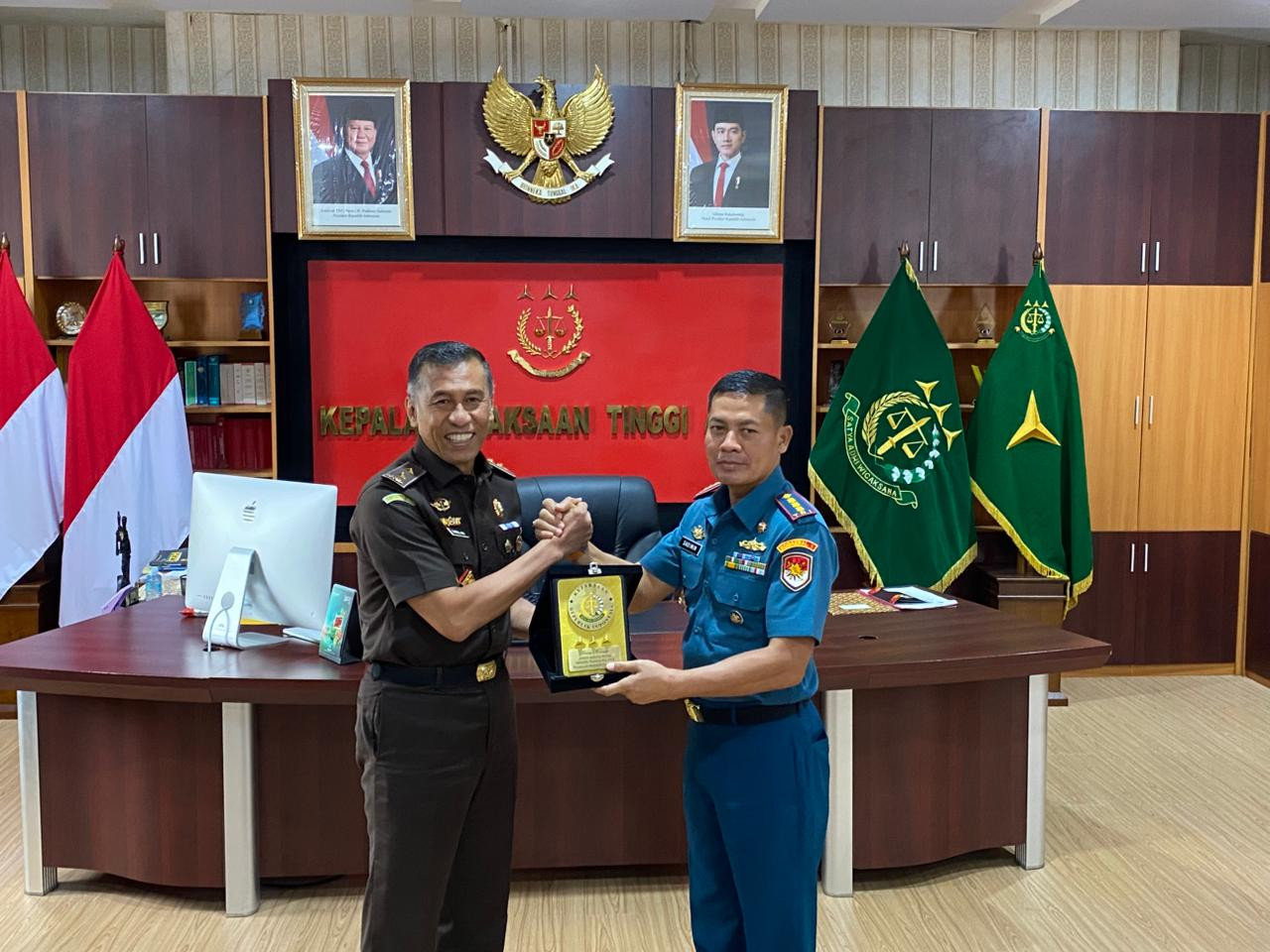 Danlanal Sabang Hadiri Courtesy Call Sekretaris Jampidmil di Kejati Aceh