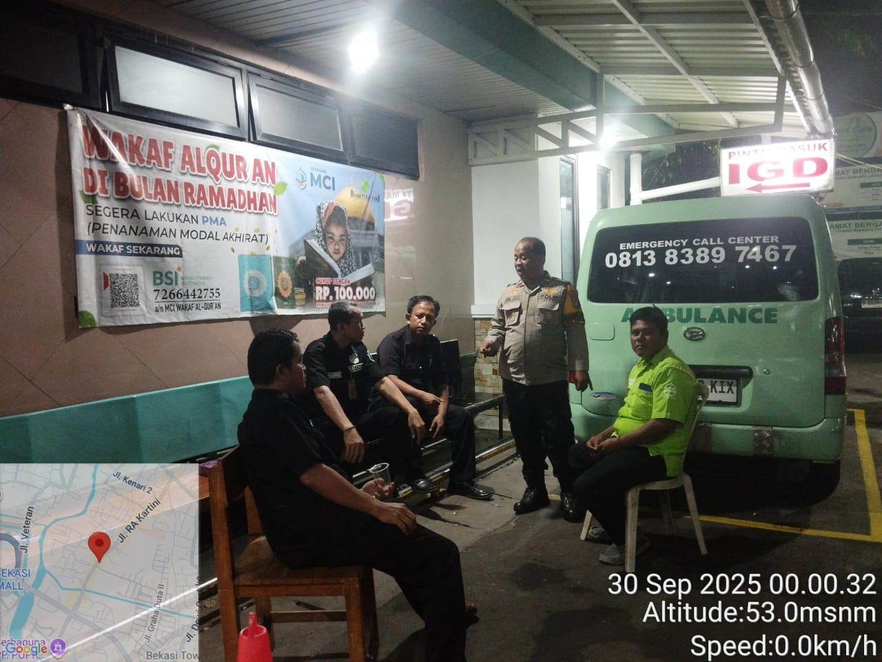 Tingkatkan Kewaspadaan Malam, Polsek Rawalumbu Sambangi RS Bhakti Kartini