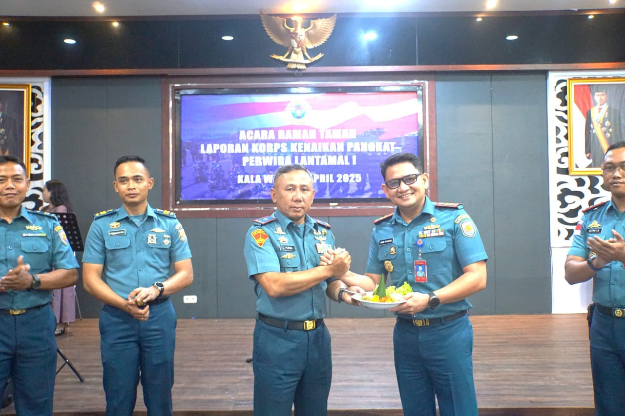 Komandan Lantamal I Pimpin Acara Laporan Korps Kenaikan Pangkat Perwira Lantamal I Periode 1 April 2025