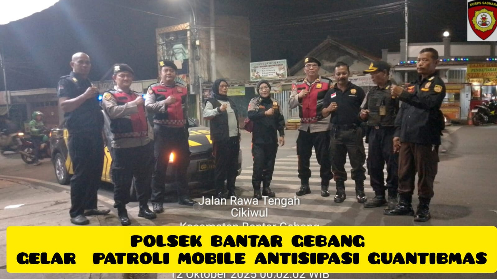 Patroli Mobile Antisipasi Kejahatan Jalanan Polsek Bantargebang