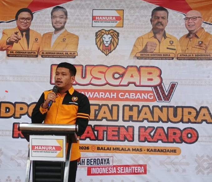 Agra Reynold Gurning Pimpin Hanura Karo, Muscab IV Kukuhkan Arah Baru Menuju Partai Modern