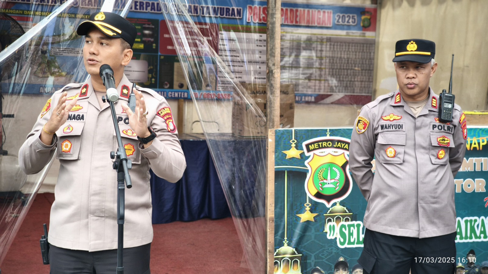 Polsek Pademangan Gelar Apel KRYD di Pos Ramadhan Terpadu, Antisipasi Tawuran Akibat Konvoi Takjil
