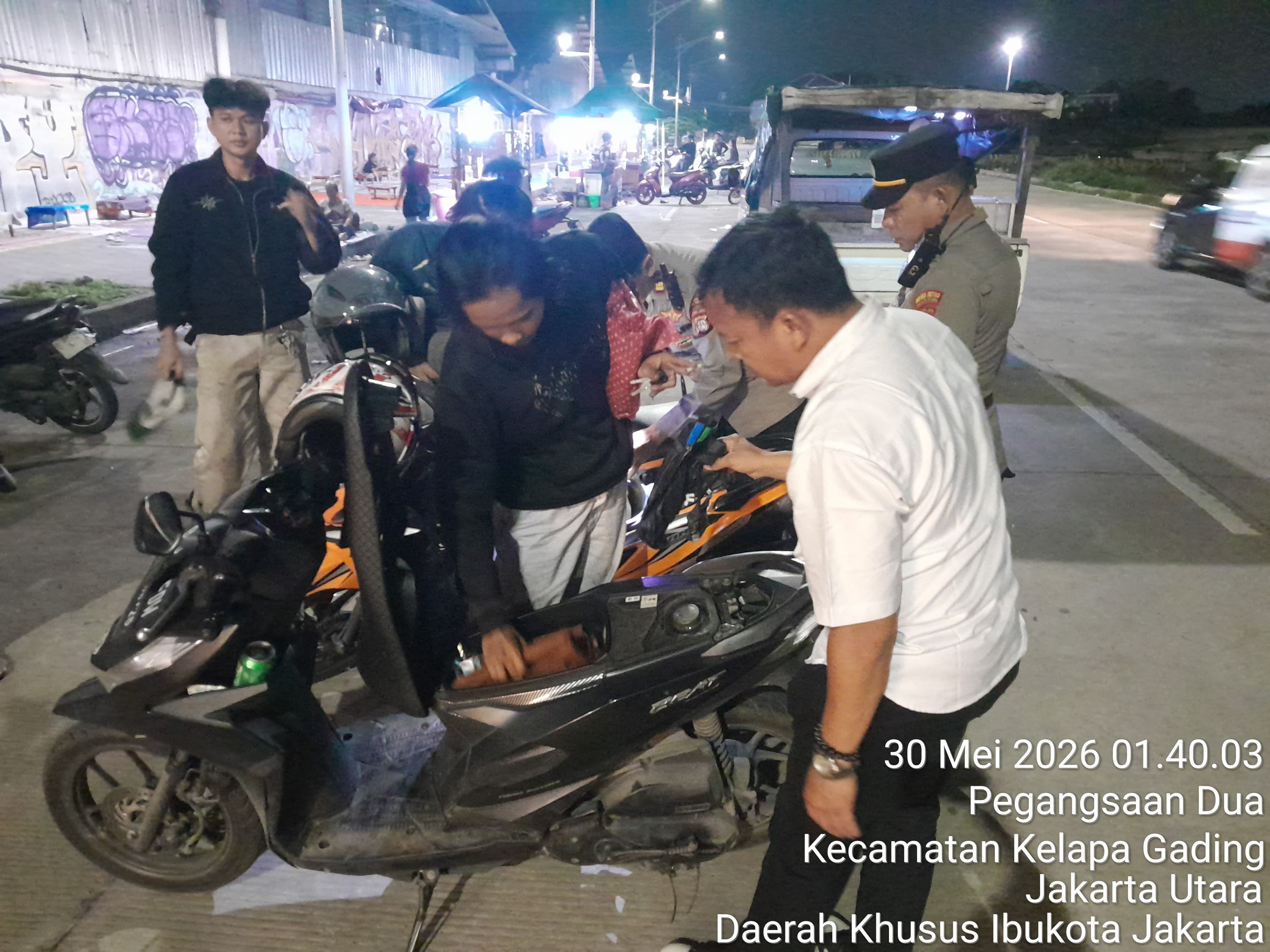 Polsek Kelapa Gading Intensifkan Patroli KRYD, Dua Motor Tanpa Dokumen Diamankan