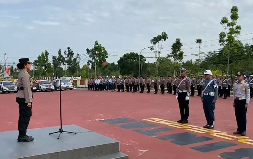 Sinergitas TNI/Polri, Lanal Bintan Ikuti Gelar Pasukan Operasi Zebra Seligi 2025