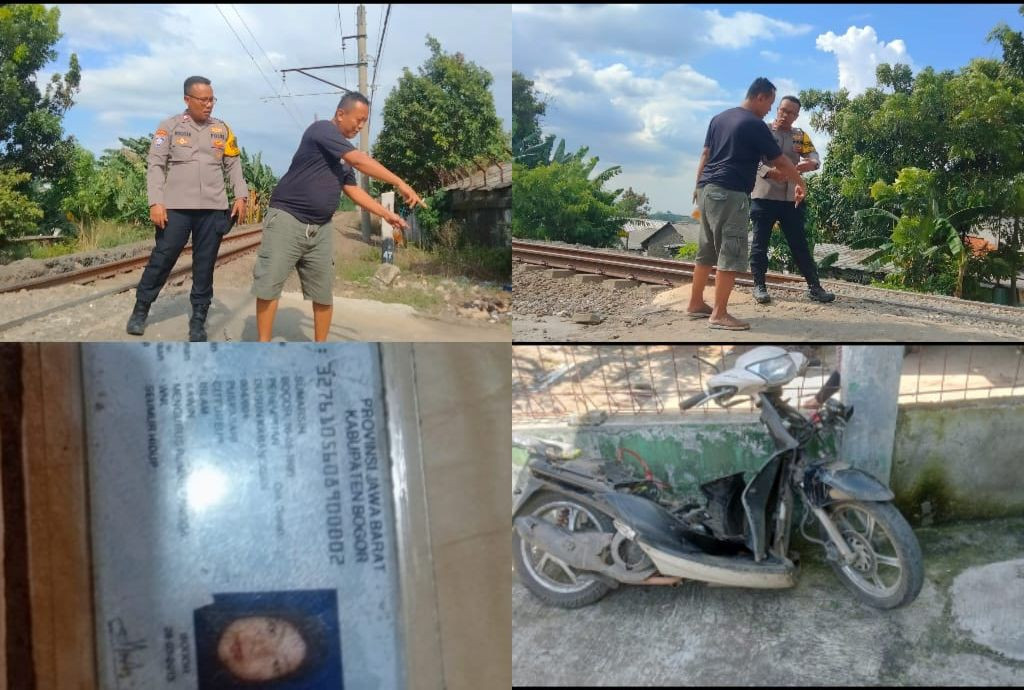 Polsek Gunung Putri Selidiki Kecelakaan Kereta Api di Perlintasan Tanpa Palang Pintu