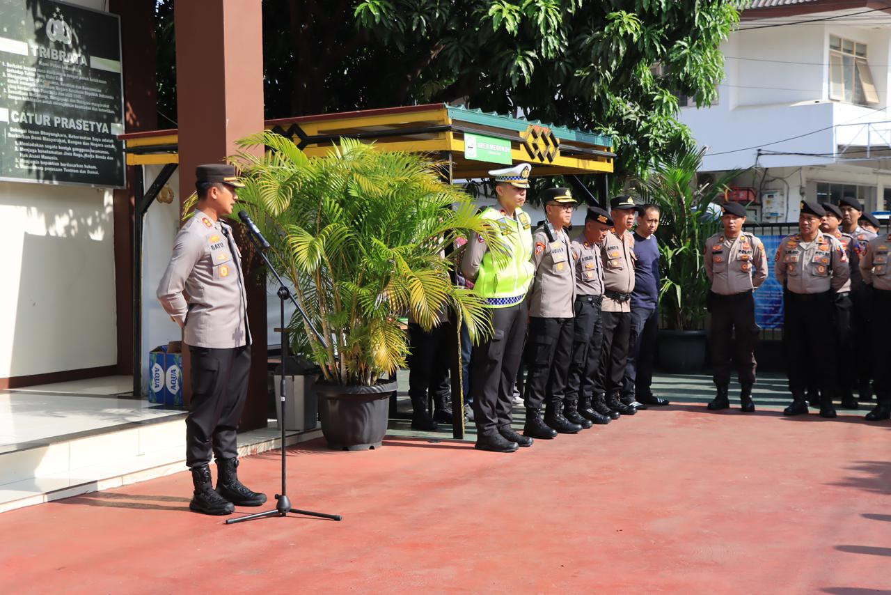 Polsek Jatisampurna Gelar Pengamanan Apel Kasatwil Polri 2025 di Cikeas Bogor