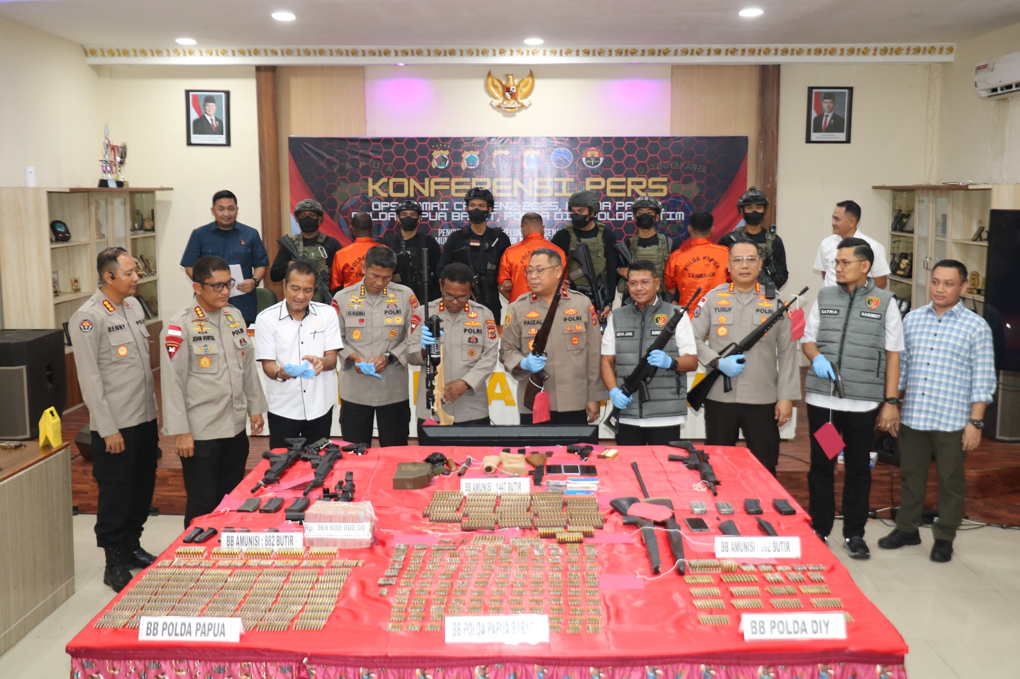 Satgas Ops Damai Cartenz Gagalkan Jaringan Penyuplai Senpi dan Ribuan Amunisi ke KKB Lintas Provinsi