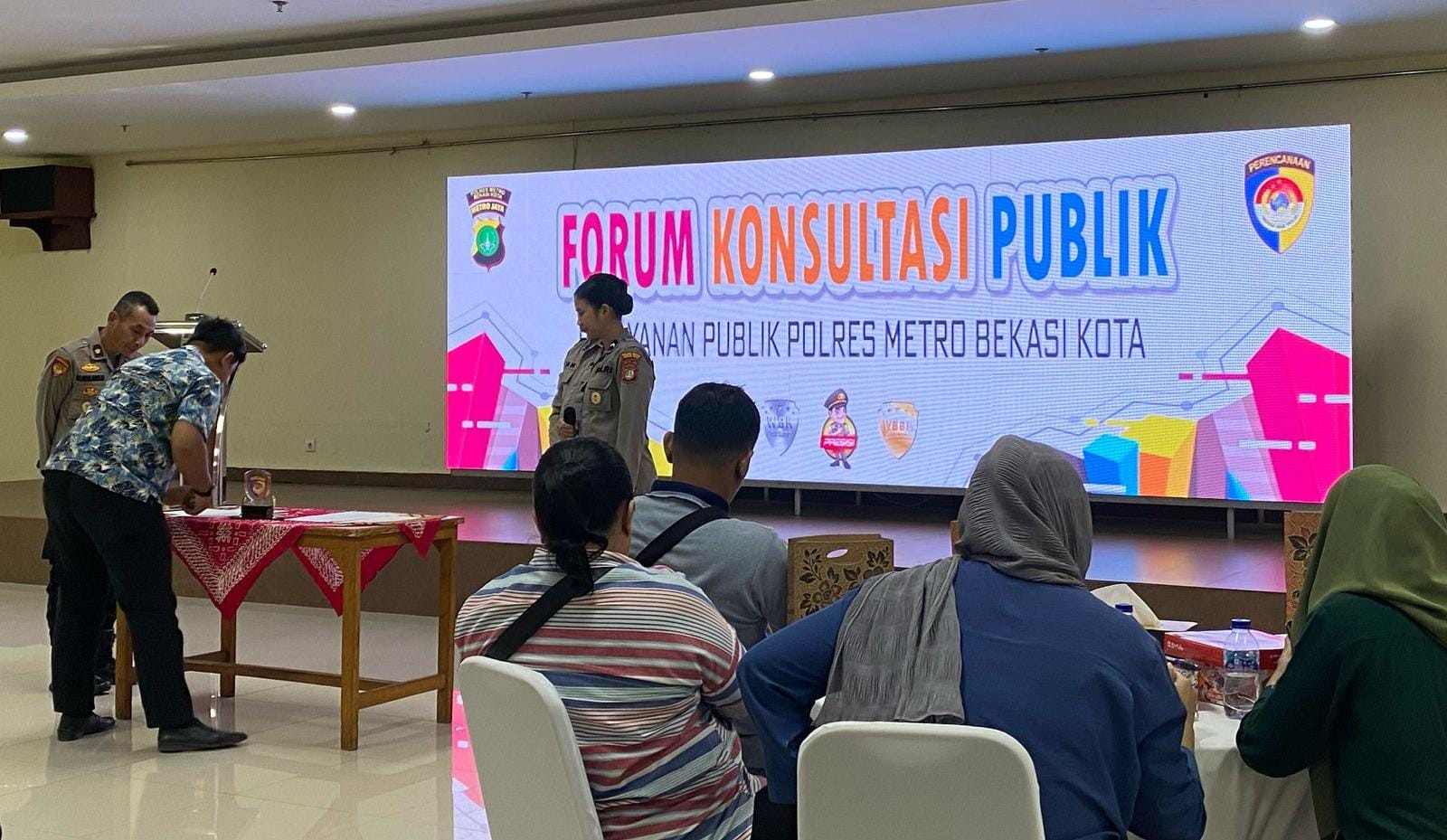Pertahanakan WBK dan WBBM, Polres Metro Bekasi Kota Gelar Forum Konsultasi Publik