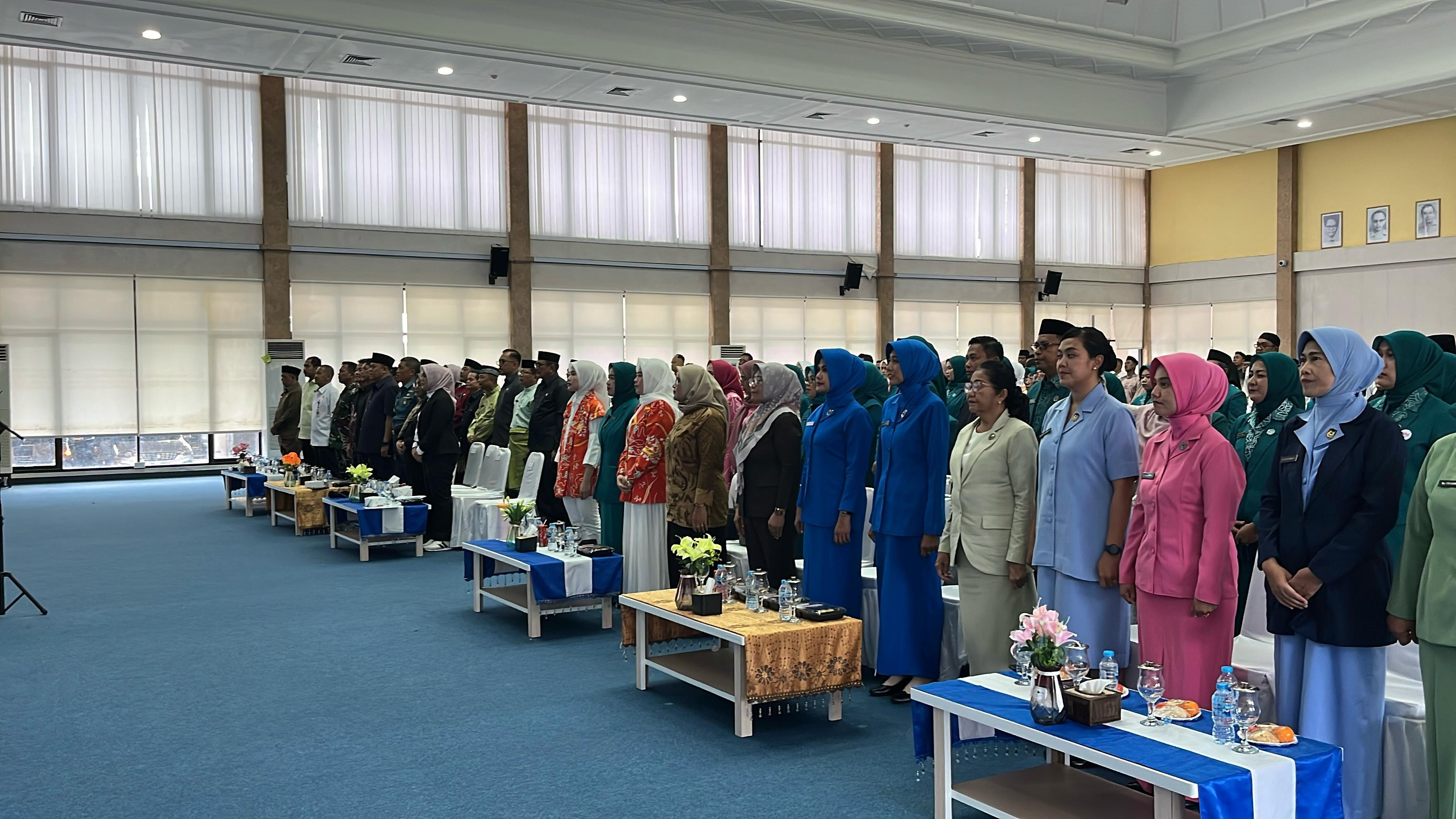 Danlanal Bintan Didampingi Ketua Cabang 5 Korcab IV DJA I Hadiri Pengukuhan dan Pelantikan Pengurus TP PKK Bintan