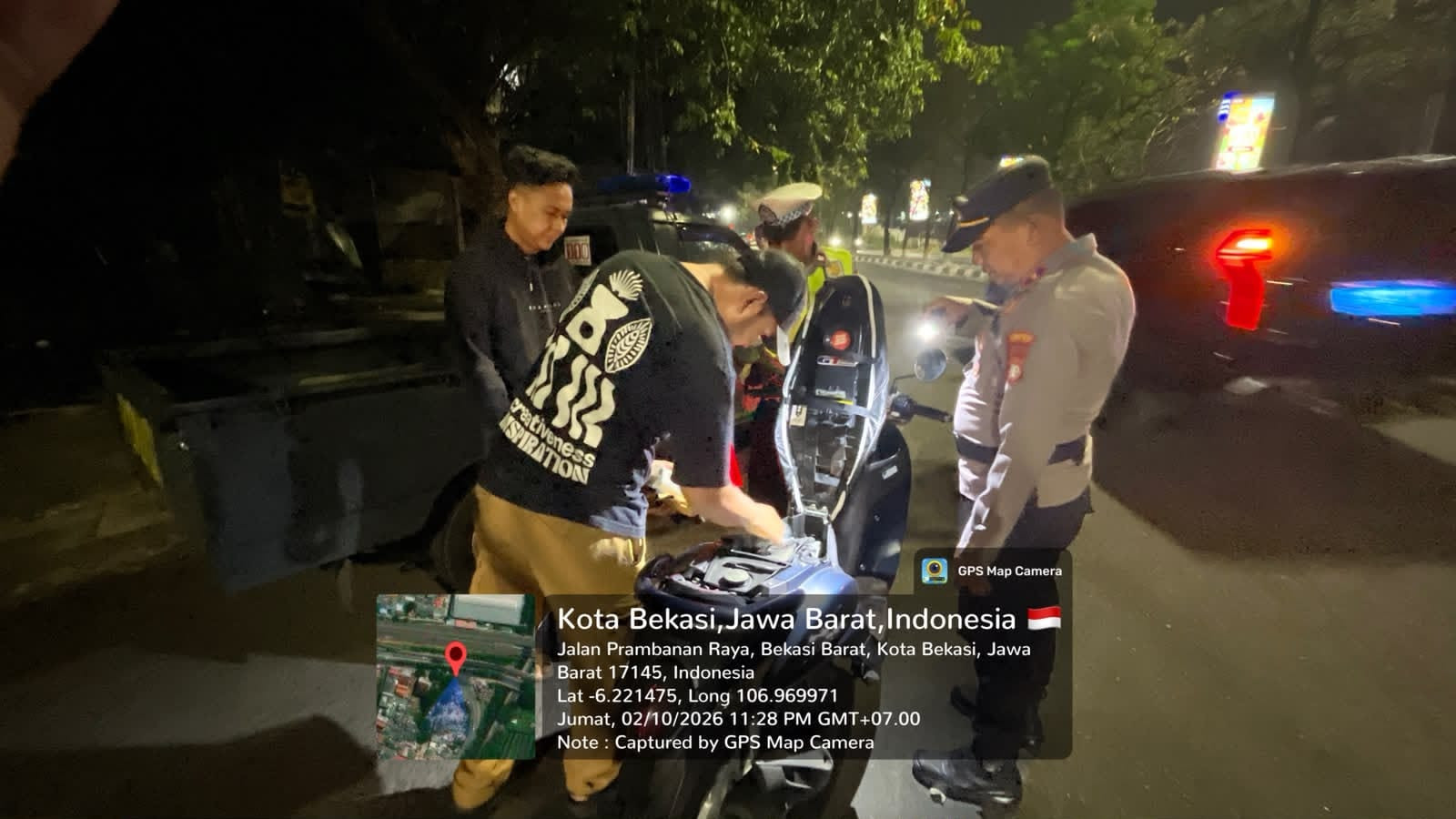 Jaga Jakarta On The Spot, Cegah Tawuran  Waka Polsek Bekasi Barat Pimpin Patroli Dan Razia Stasioner