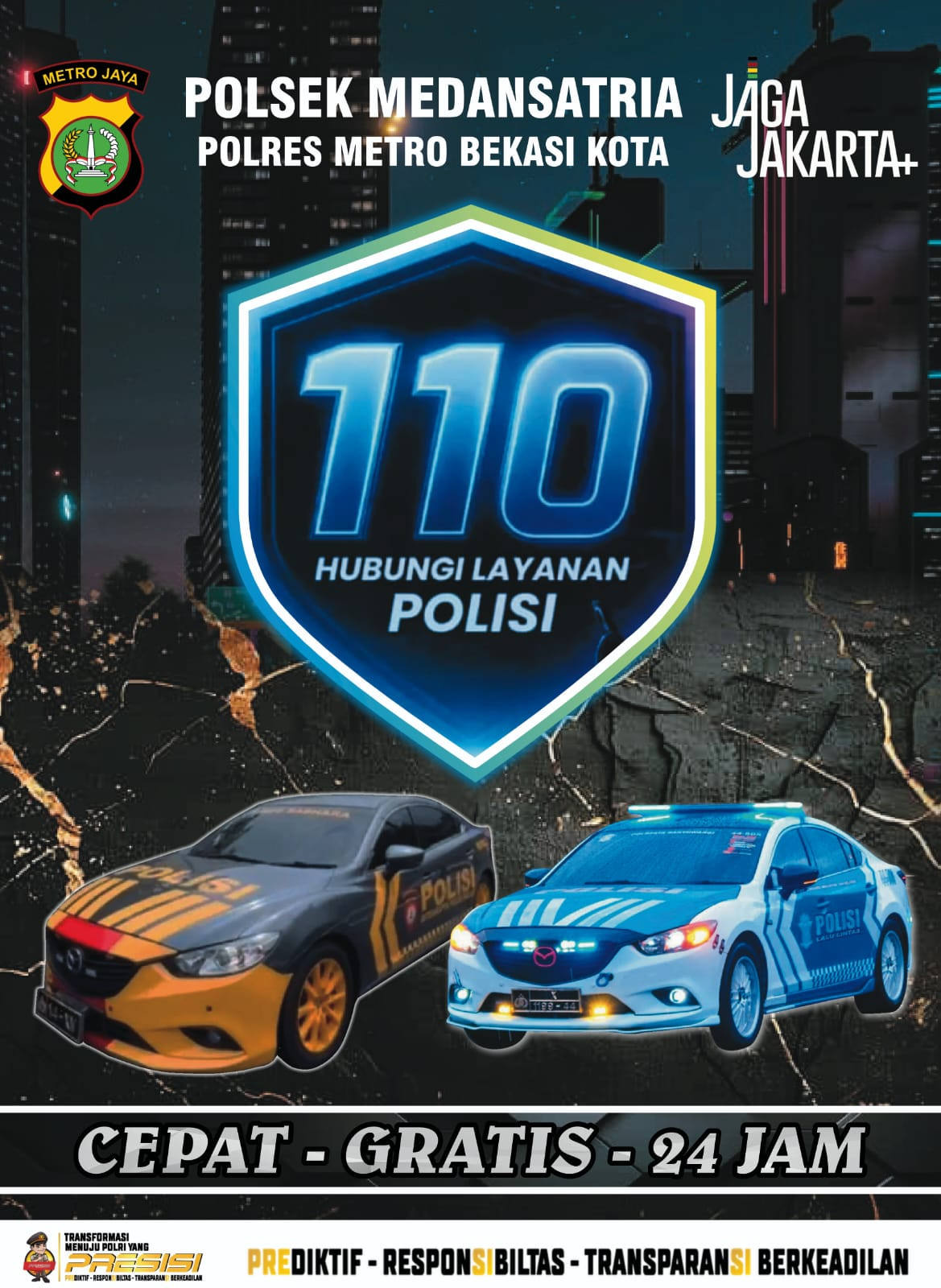 Polsek Medansatria Imbau Warga Manfaatkan Layanan Call Center 110 untuk Pengaduan Keamanan