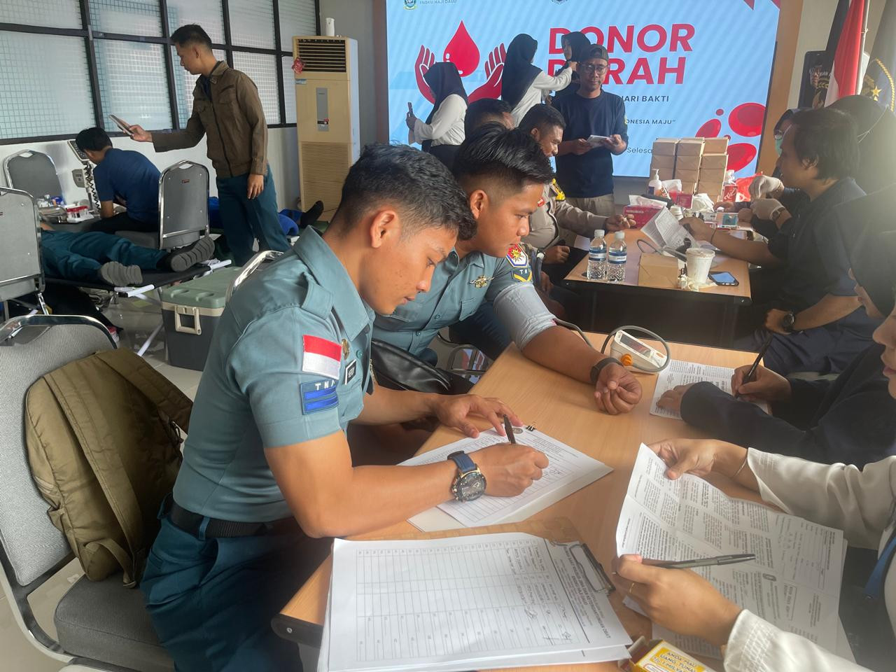 Prajurit Lanal Bintan Donorkan DarahUntuk Kemanusiaan, Tunjukkan Sinergi dan Kepedulian Sosial Yang Nyata