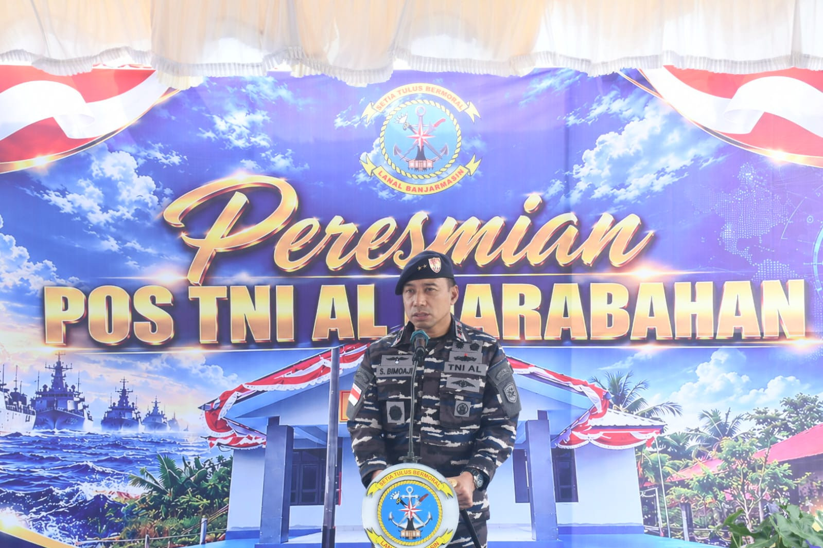 Perkuat Keamanan Sungai Barito, Dankodaeral XIII Resmikan Posal Marabahan