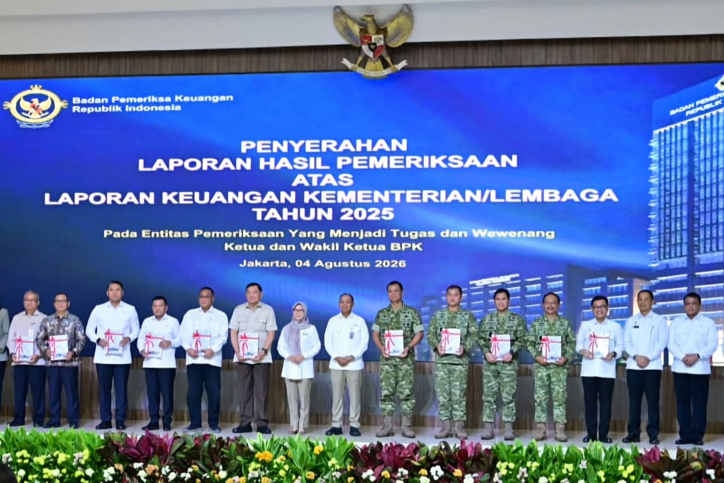Wapang TNI Hadiri Penyampaian LHP BPK atas Laporan Keuangan Kementerian/Lembaga Tahun Anggaran 2025
