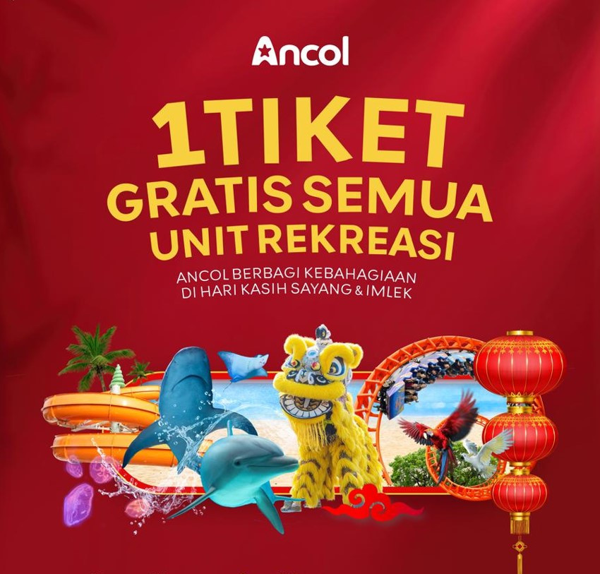 Rayakan Valentine & Imlek 2026, Ancol Rilis Tiket Terusan Rp150 Ribu untuk Semua Wahana