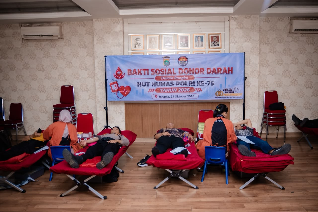 Donor Darah Warnai Hari Jadi Ke-75 Humas Polri, Bidhumas Polda Metro Jaya Dorong Kepedulian Kemanusiaan