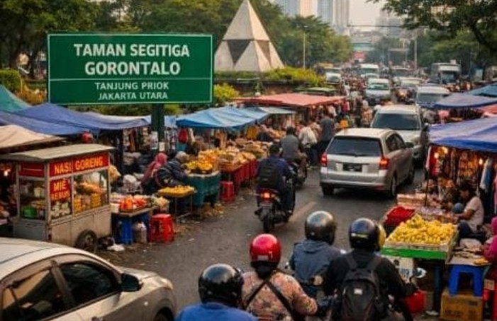 Taman Kota Jadi Lapak PKL, Warga Keluhkan Kemacetan di Tanjung Priok