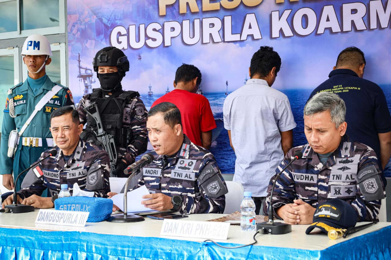 Guspurla Koarmada III Gelar Press Release Kapal Ikan Bermuatan BBM Ilegal