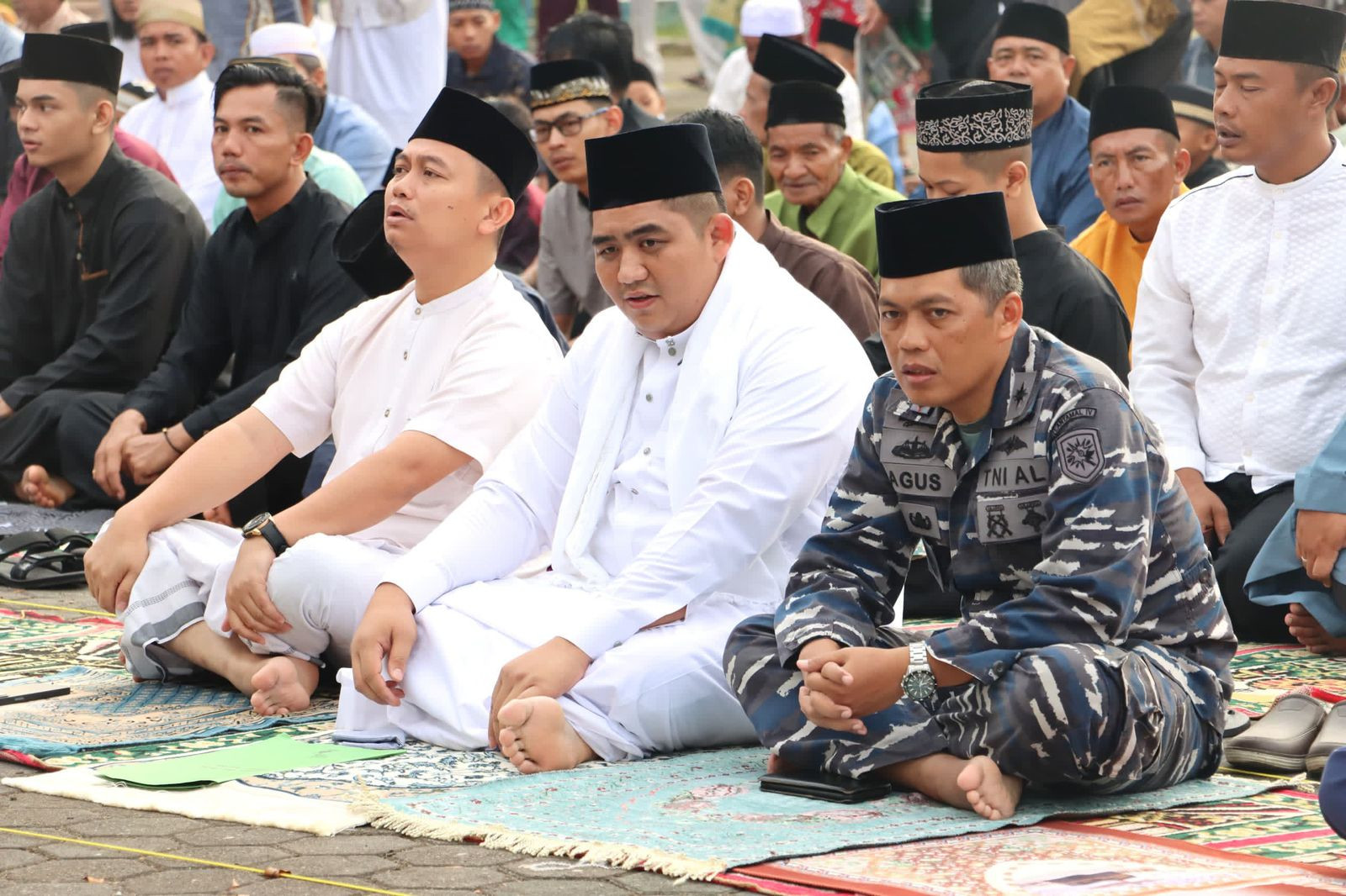 Shalat Idul Fitri Komandan Lanal Bersama Forkopimda Bintan