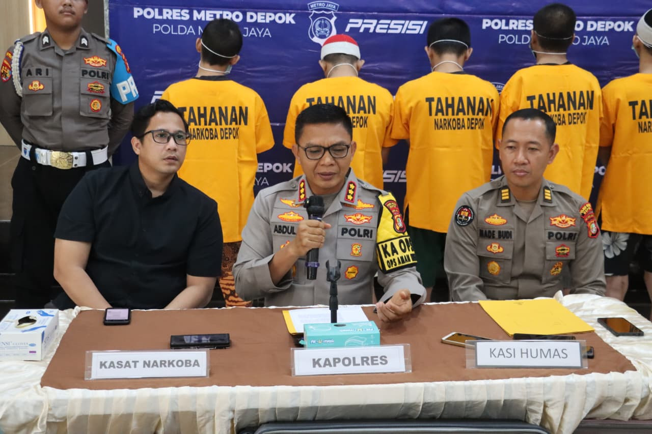 Polres Metro Depok Ungkap Kasus Ganja 78 Kilogram, Enam Tersangka Diamankan