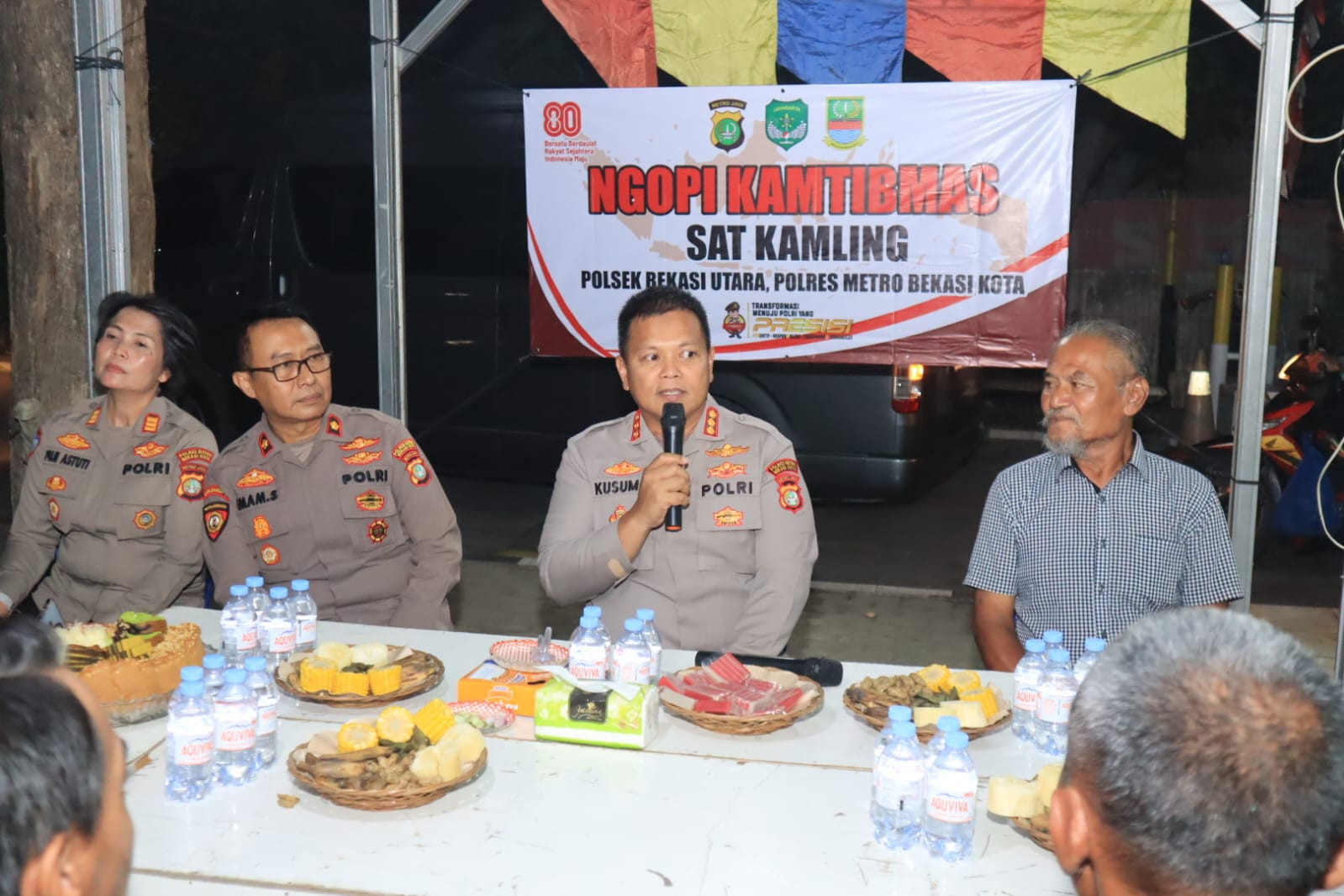Kunjungan Kapolres ke Poskamling Taman Wisma Asri RT 08/032 Teluk Pucung Bekasi Utara