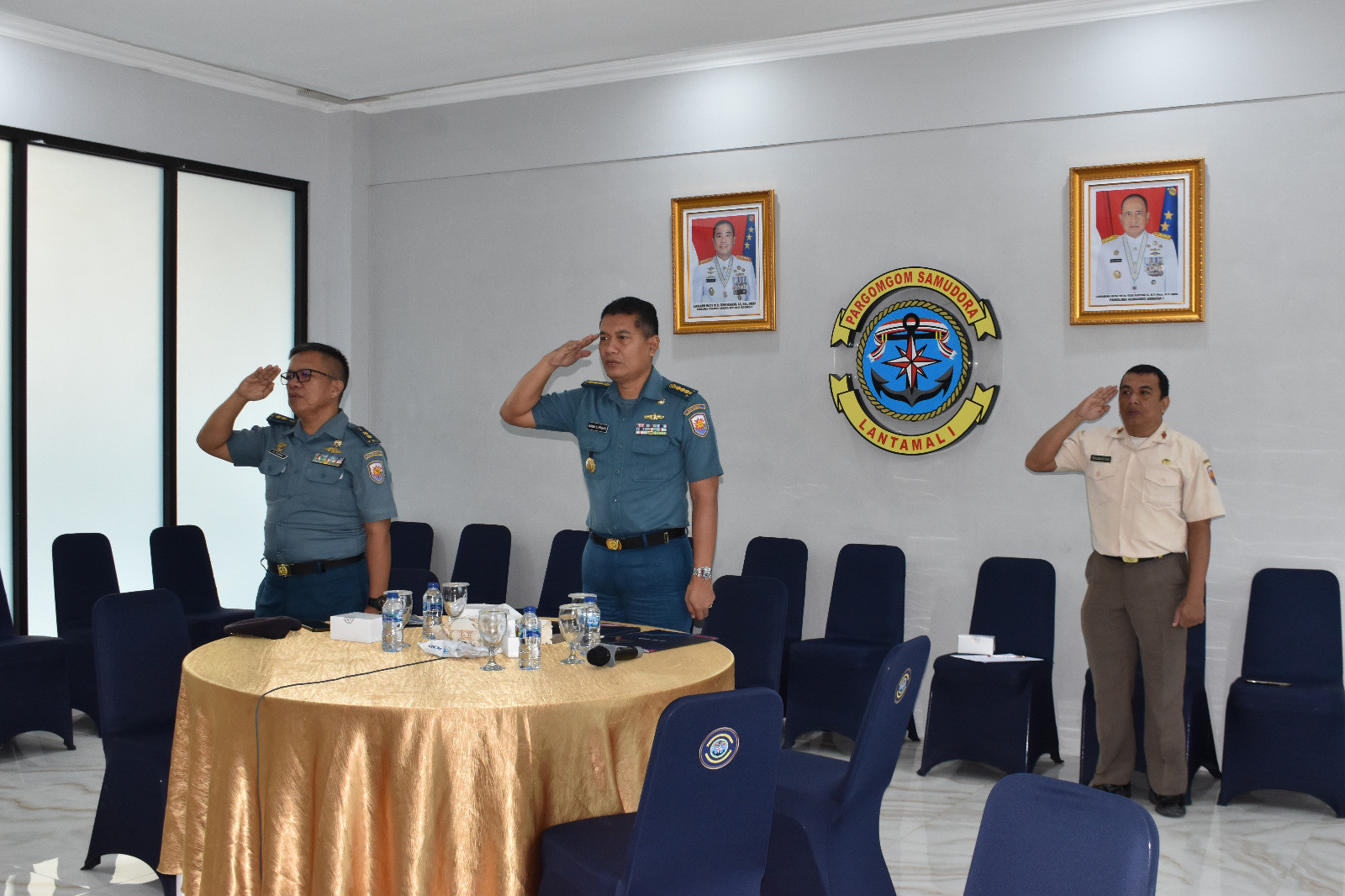 Asrena Danlantamal I Ikuti Rakerniswas TNI AL TA. 2024 Secara Vicon