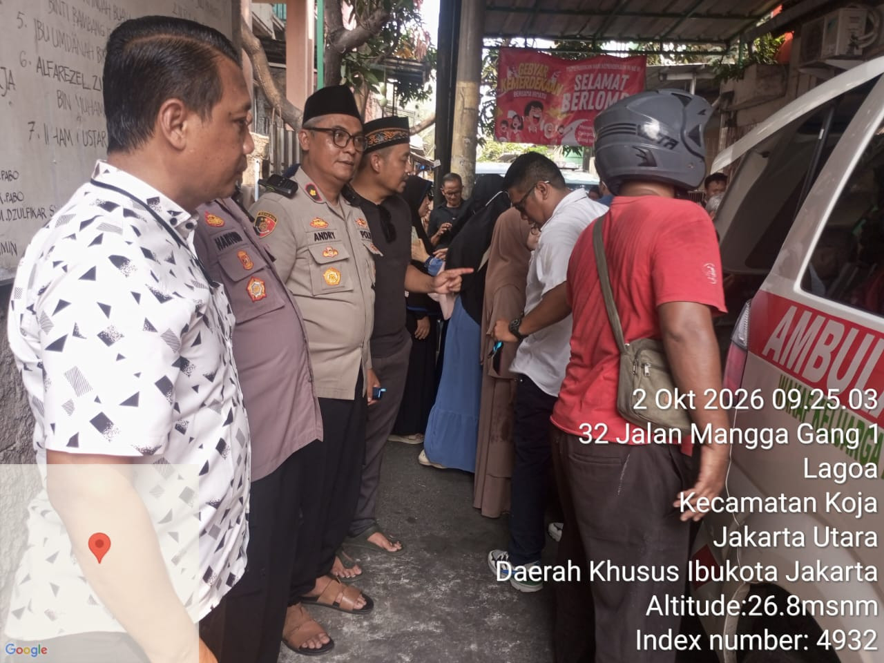 Kapolsek Koja Hadiri Taujiah dan Pemakaman Pemilik SMK Walang