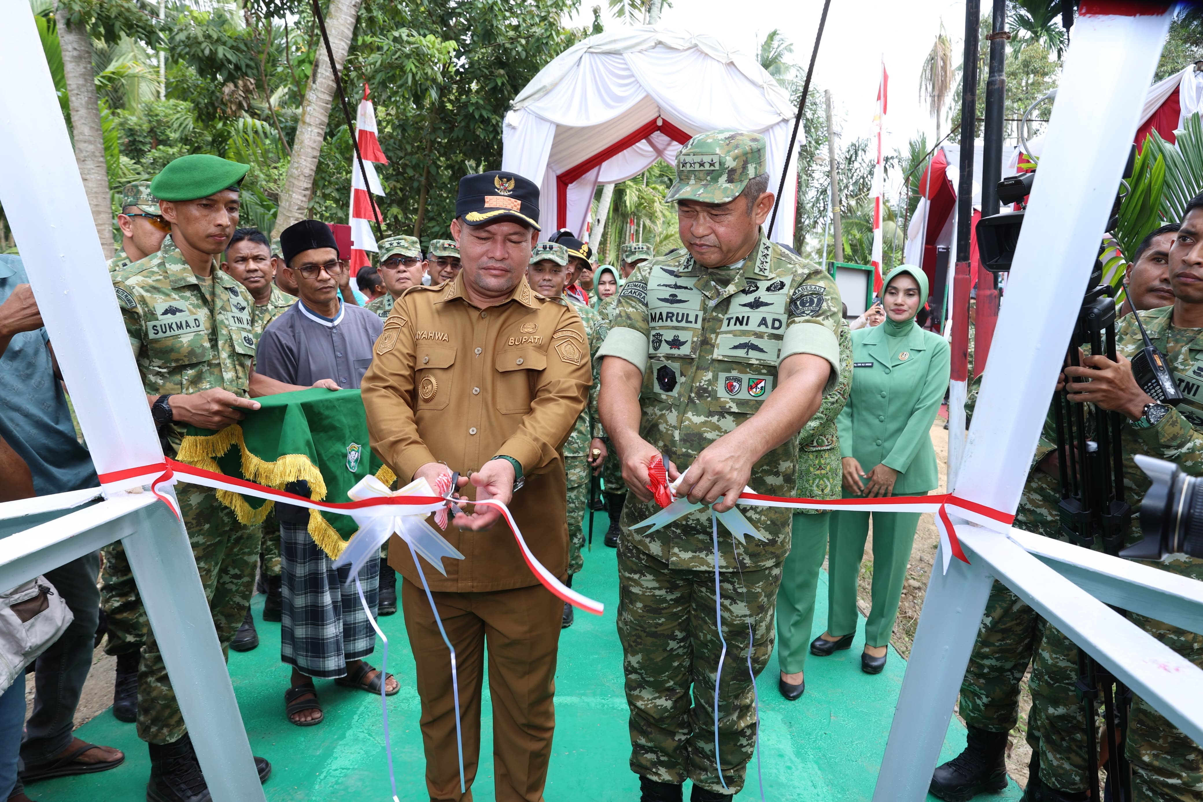 Kasad Resmikan Jembatan Garuda di Lhokseumawe, Tandai Launching 200 Titik Jembatan di Indonesia