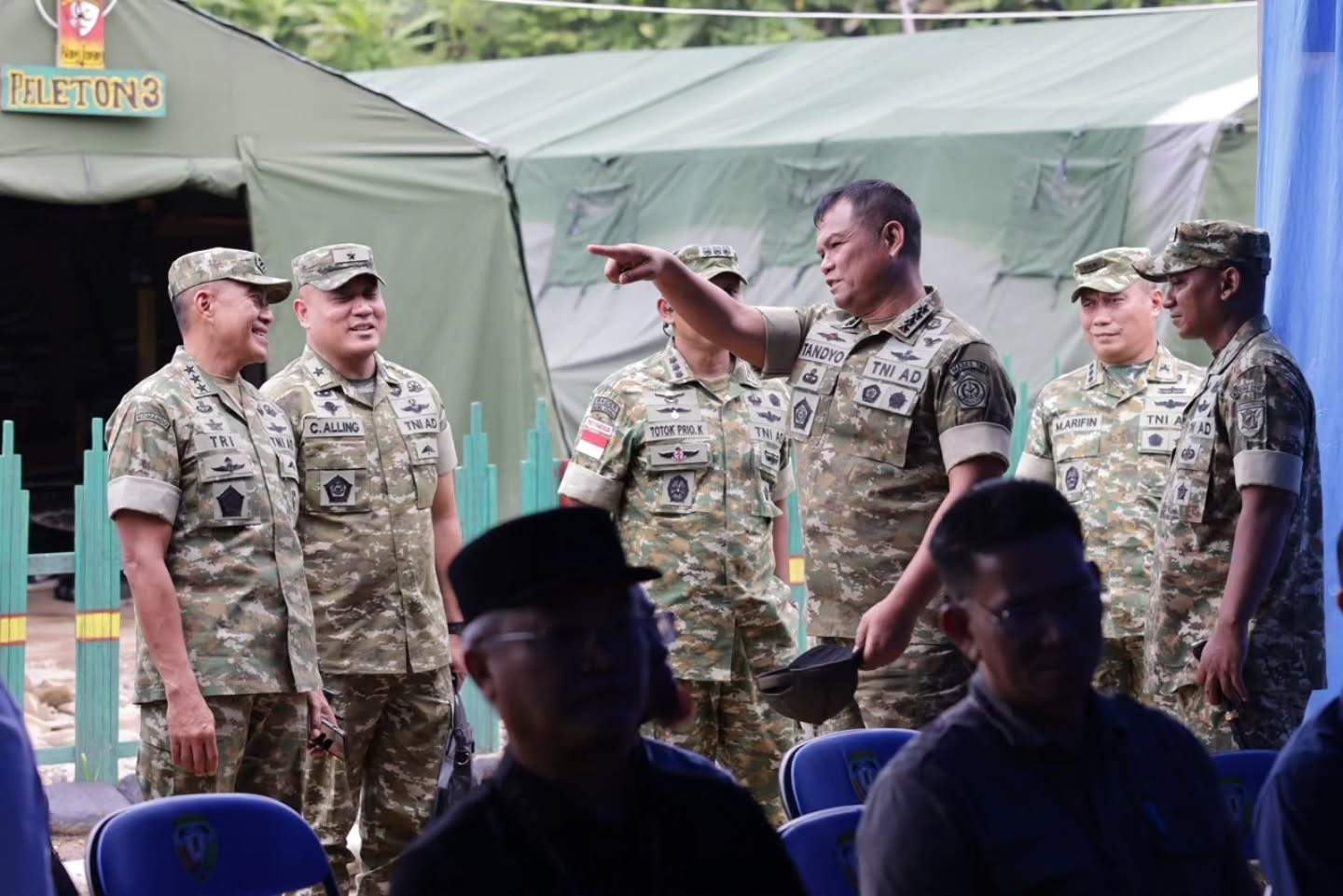 Wapang TNI Bersama Menhan RI Tinjau Kesiapan Yonif TP di Kalimantan Utara