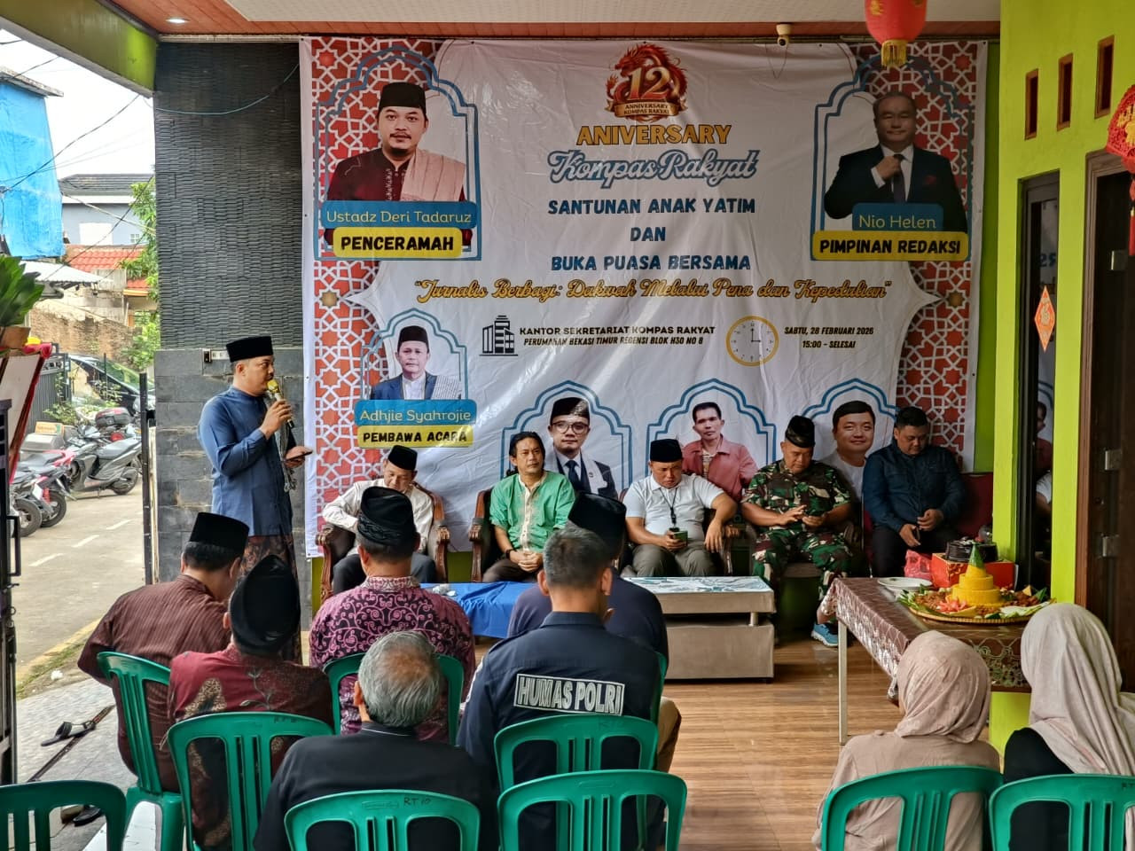 Polsek Bantargebang Bersama Kompas Rakyat Hadiri Santunan Anak Yatim dan Buka Puasa Bersama di Cimuning