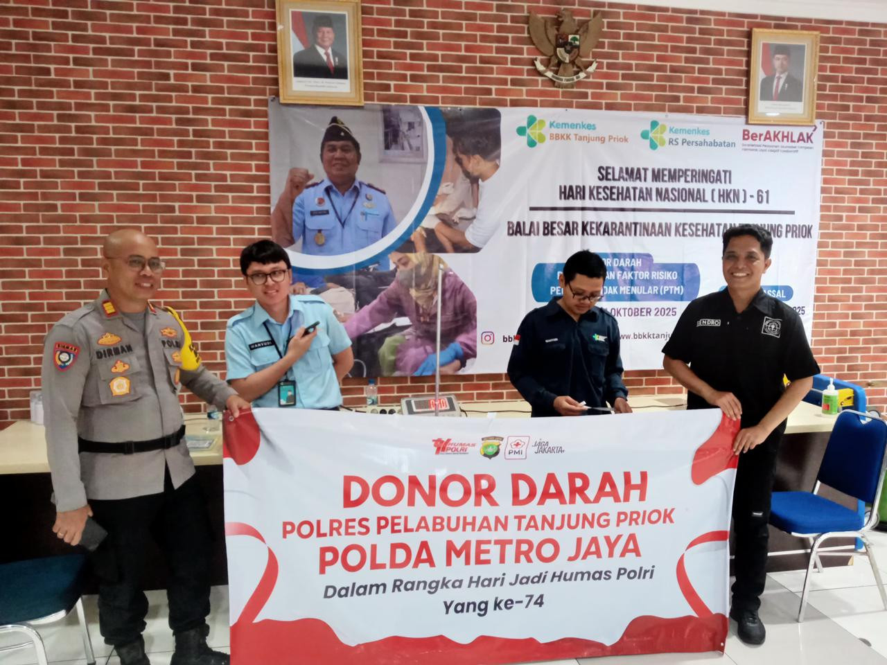 Humas Polres Priok Gelar Donor Darah Peringati  Hari Jadi Humas ke-74