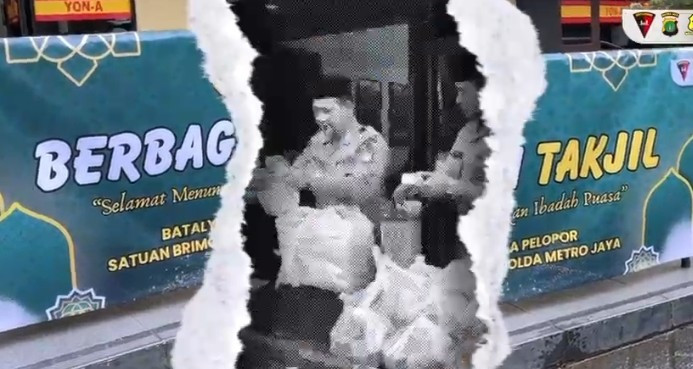 Brimob Polda Metro Jaya Gelar Aksi Berbagi Takjil bagi Masyarakat yang Berpuasa