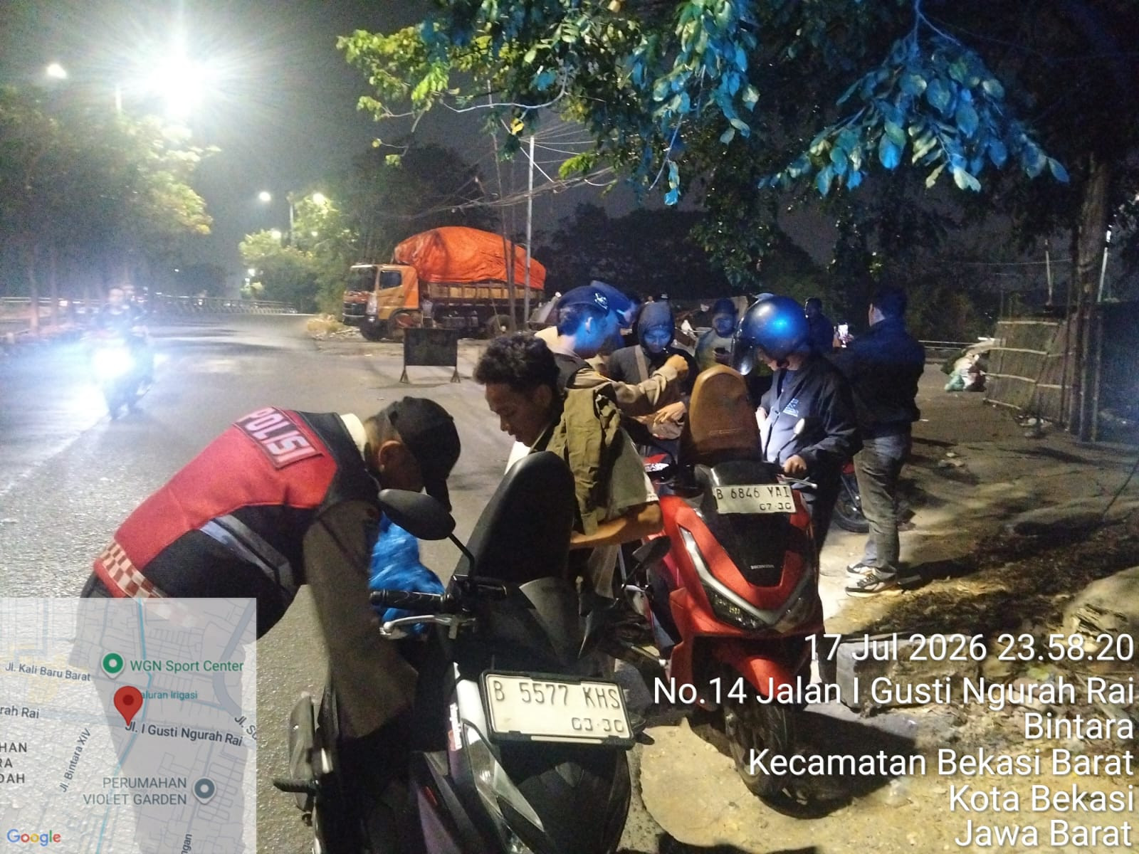 Jaga Jakarta On The Spot Wakapolsek Bekasi Barat Pimpin KRYD Cegah Tawuran