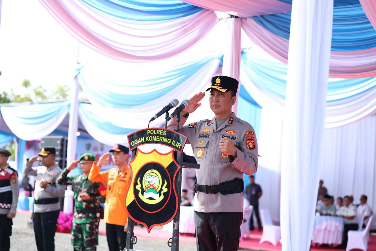 Kapolda Sumsel Pimpin Apel Sabuk Kamtibmas di OKI, Rangkul Berbagai Elemen Masyarakat Jaga Kamtibmas