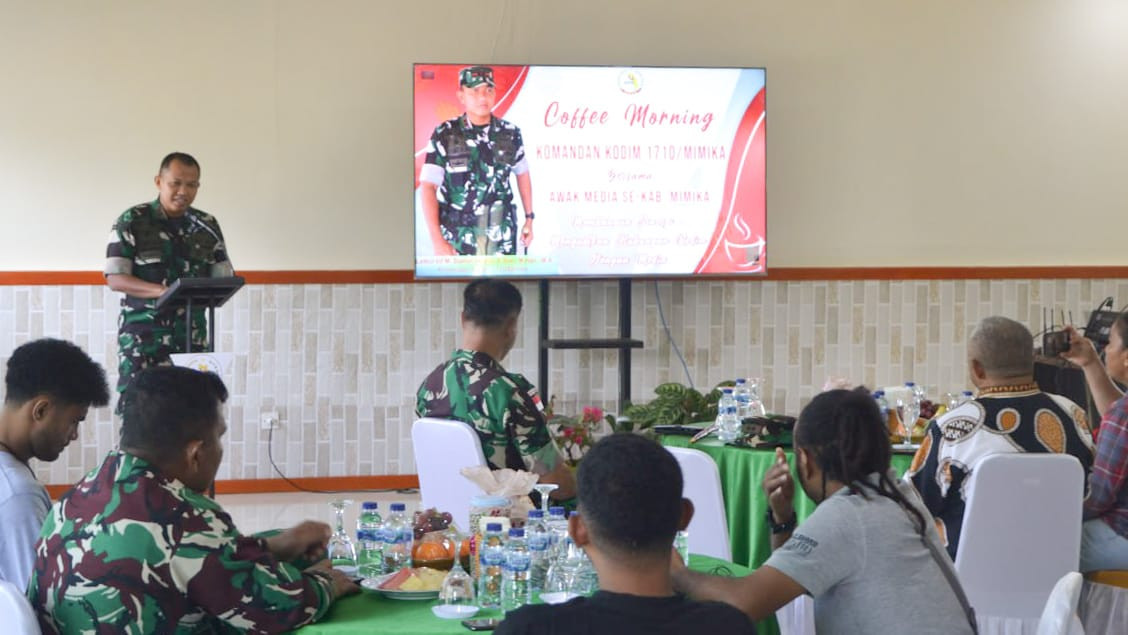 Kodim 1710/Mimika Gelar Coffe Morning bersama Awak Media Se-Kabupaten Mimika