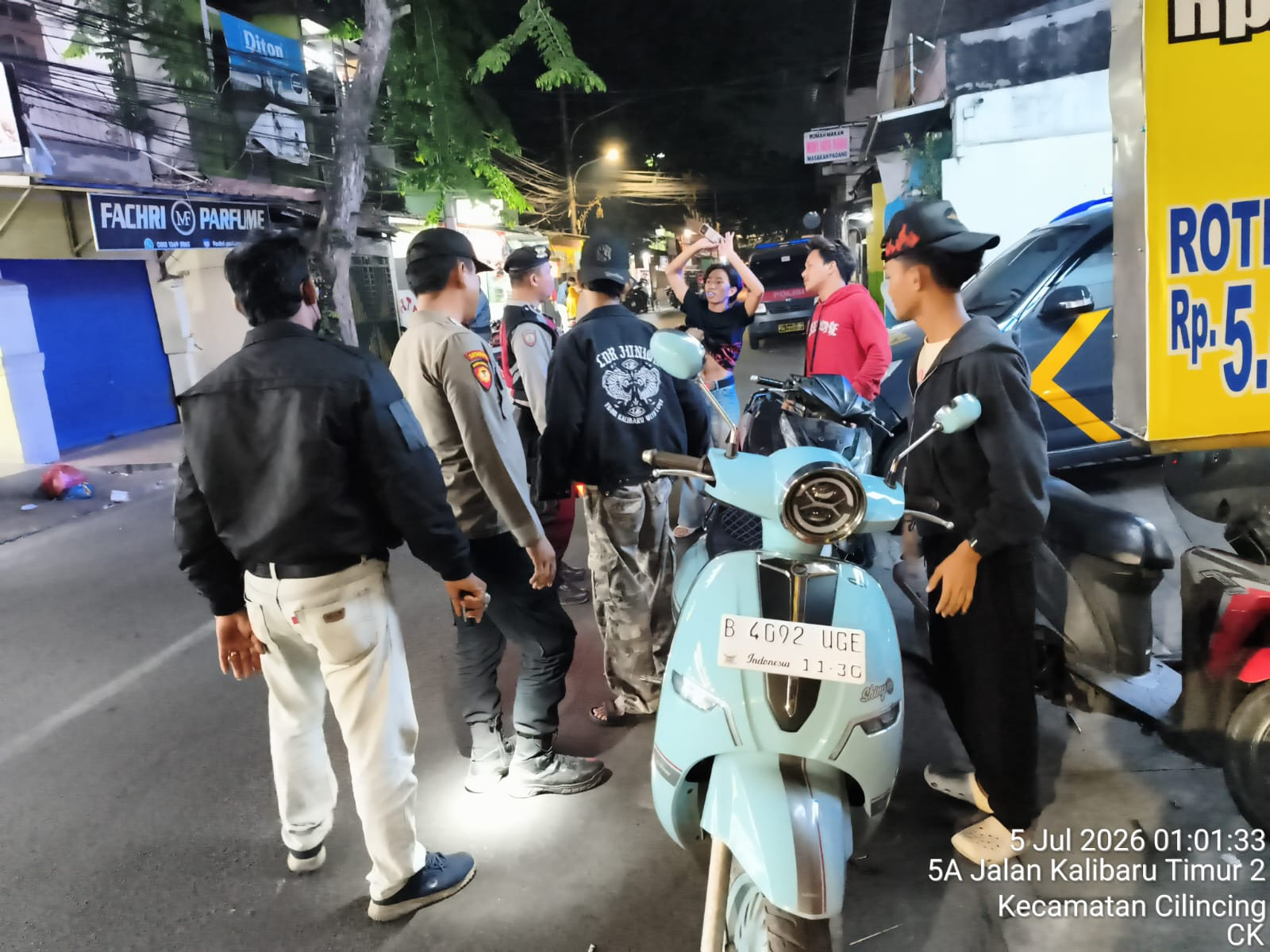 Jaga Jakarta Tetap Kondusif, Polsek Cilincing Intensifkan Patroli Malam dan Razia Stasioner