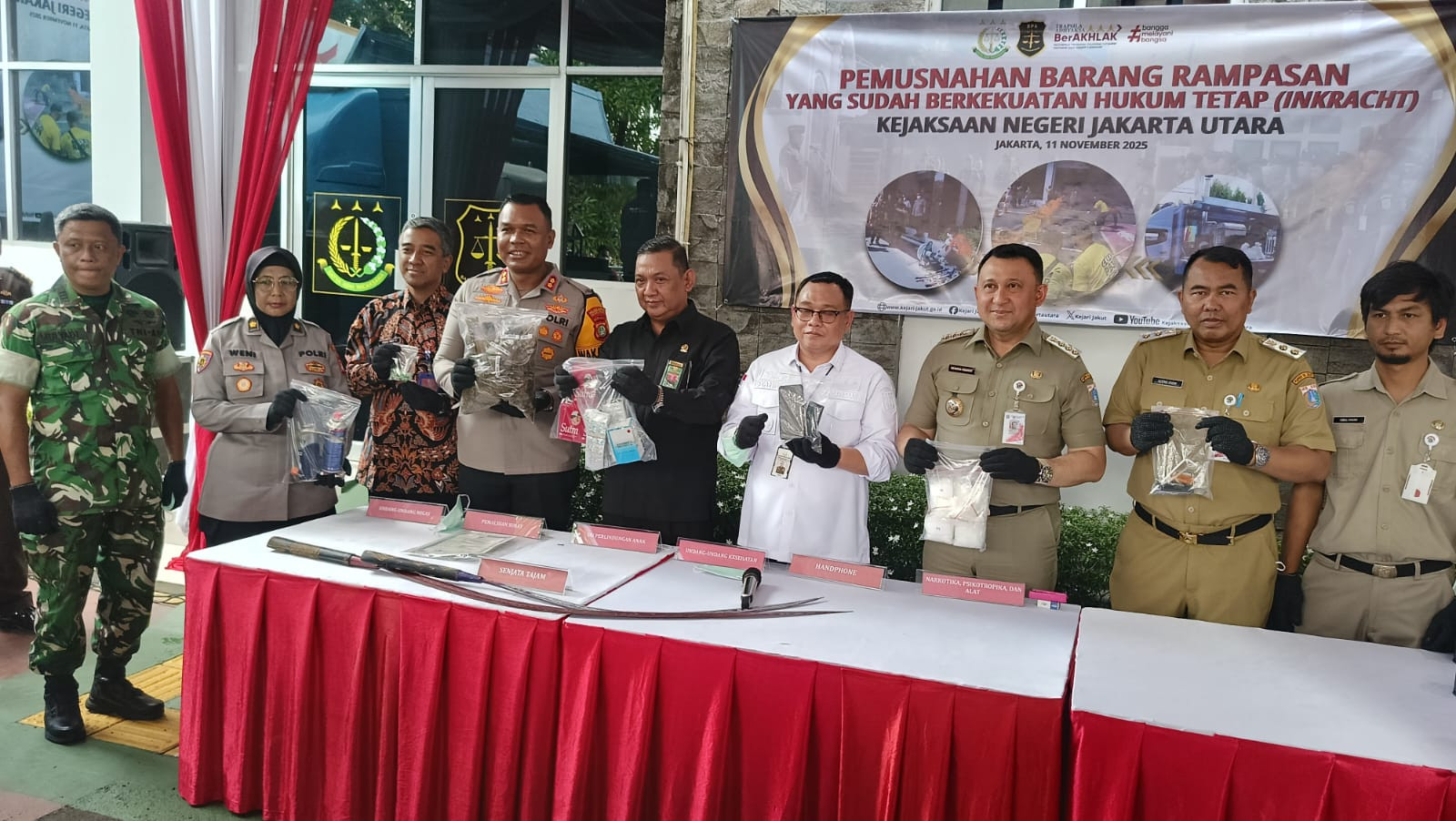 Polisi dan Kejaksaan Negeri Jakarta Utara Musnahkan Barang Bukti Senilai Rp 6 Miliar