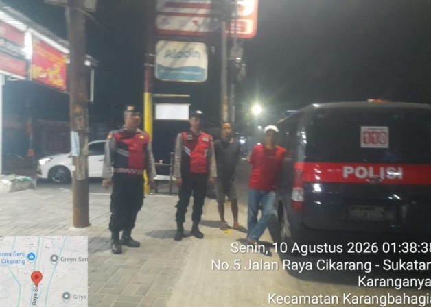 Jaga Jakarta Jaga Bekasi, Patko 302 Polsek Cikarang Utara Patroli Titik Rawan pada Dini Hari