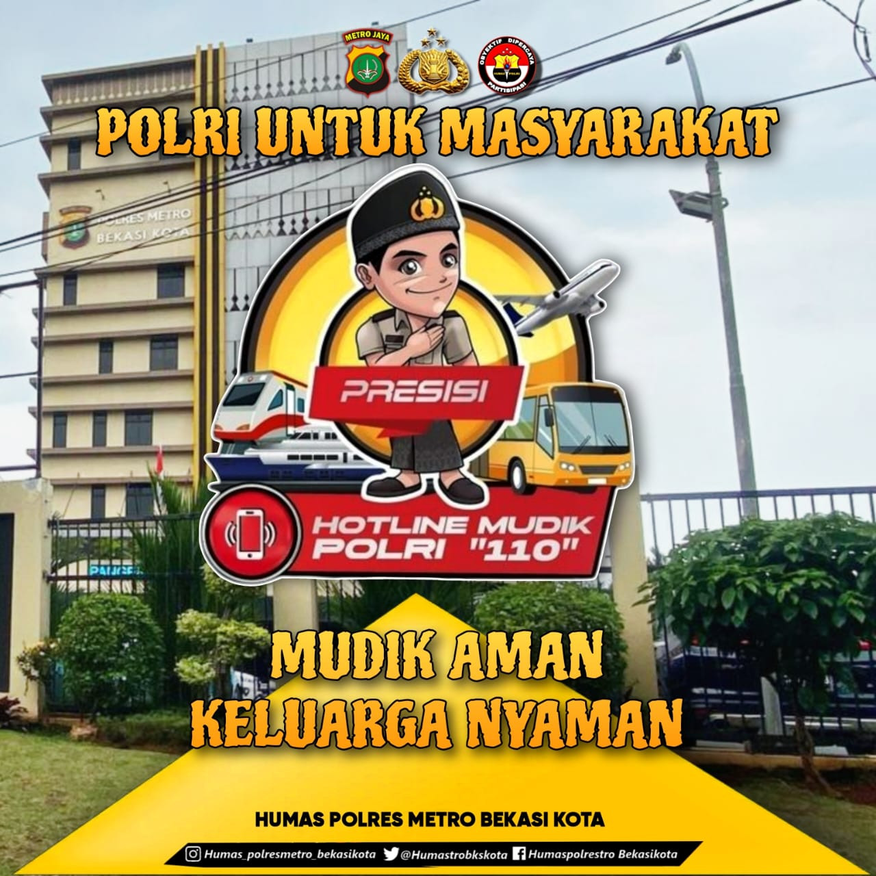 Polres Metro Bekasi Kota, Hotline Mudik Polri 110, Layanan Cepat Bantuan 24 Jam