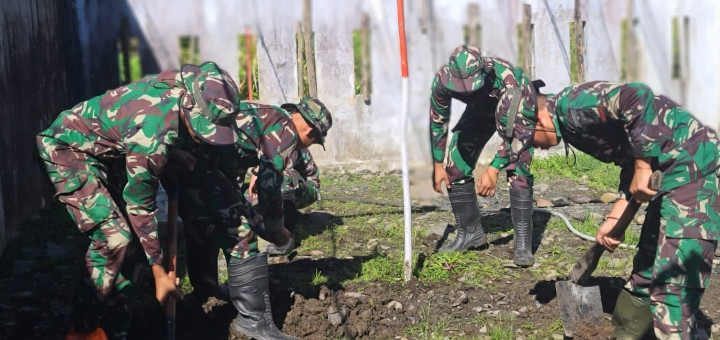 Satgas Yonif 715/Motuliato Giatkan Program Ketahanan Pangan di Perbatasan
