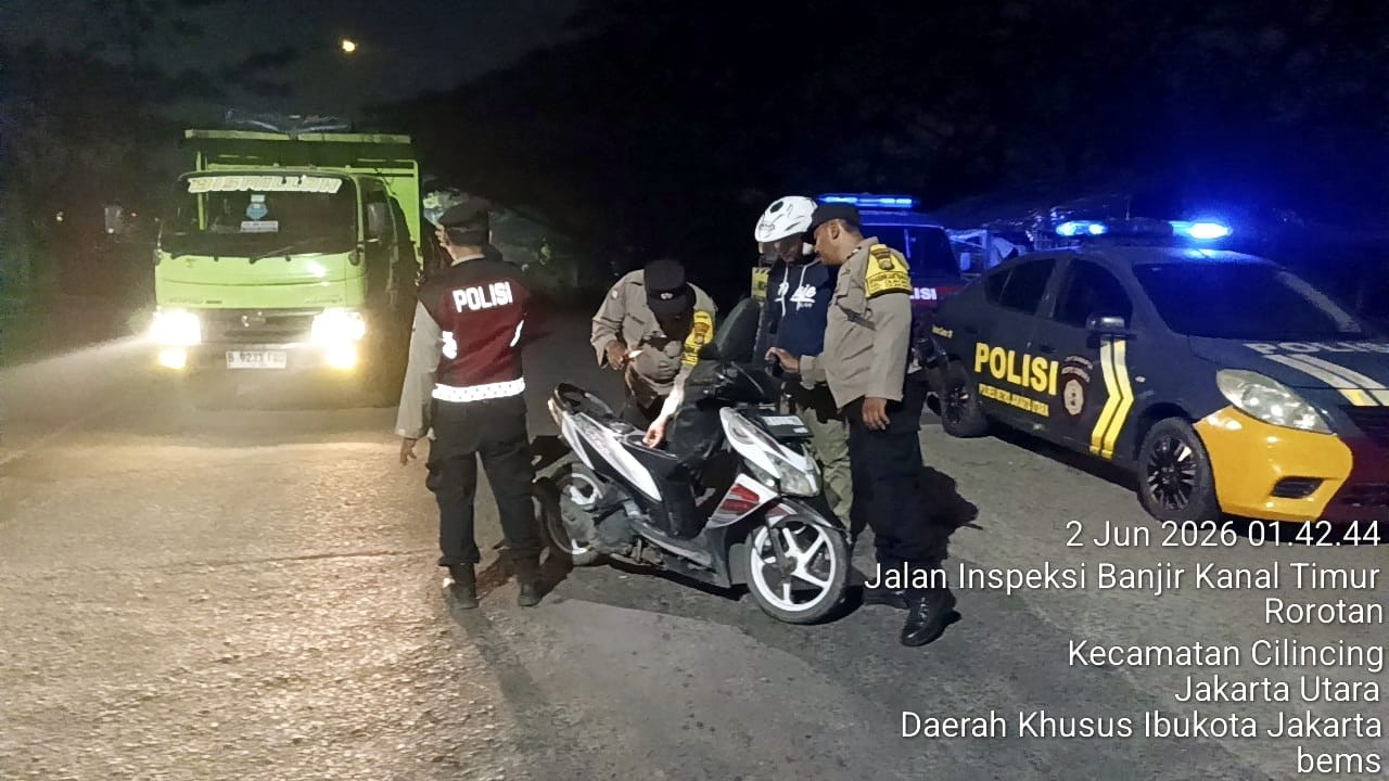 Polsek Cilincing Gelar Razia Stasioner dan Patroli KRYD, Antisipasi Tawuran hingga Curanmor