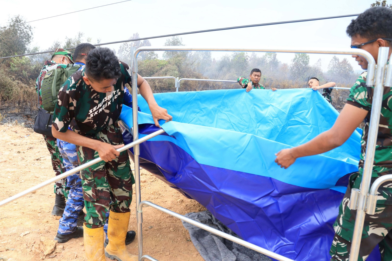 Respons Cepat Diperkuat, Lanud Sjamsudin Noor Siagakan Tangki Portable Untuk Penanganan di Titik Rawan Karhutla